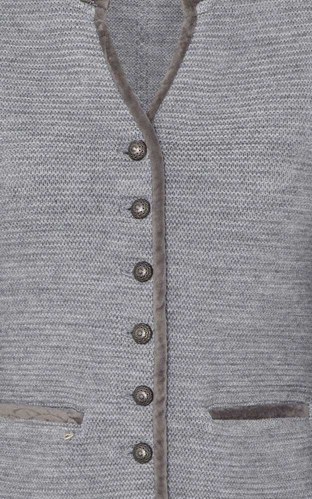 Strickjacke Malta, hellgrau Chiemseer Dirndl Tracht