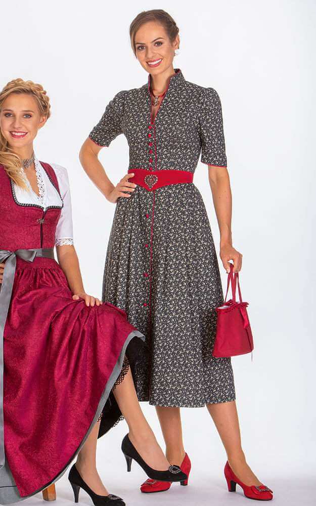 Dirndl Kinder Rot 2-teilig - Bayerisches Trachtenkleid Für Oktoberfest Und Feste