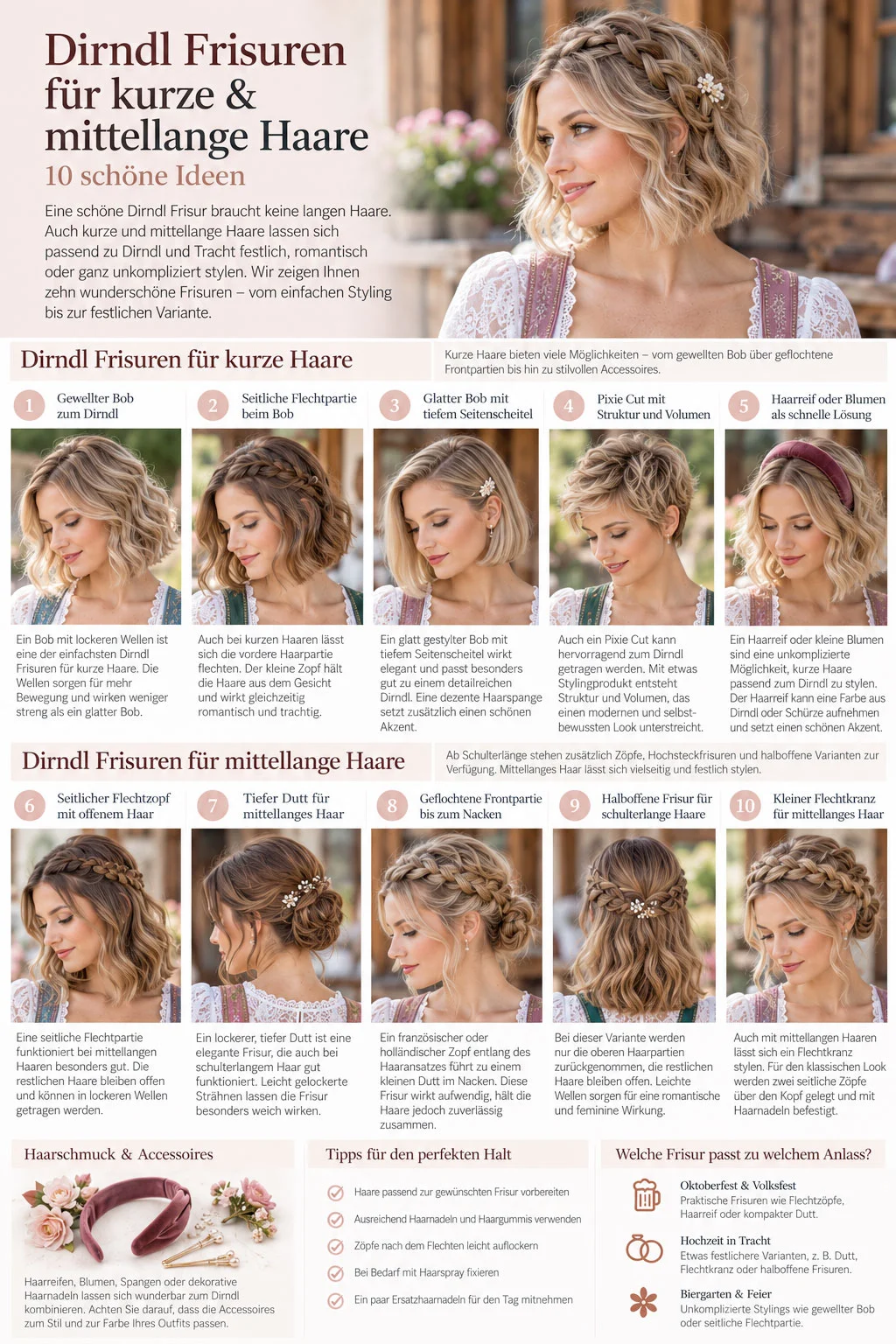 Dirndl-Frisuren-für-kurze-Haare