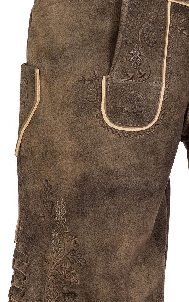 Lederhose Franz ohne Träger, espresso/braun