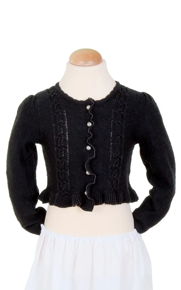 Kinder-Strickjacke Wels, schwarz