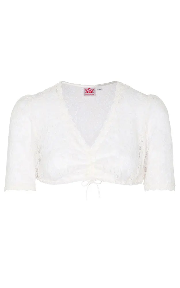 Dirndlbluse Hadia, weiß Spitzenarm