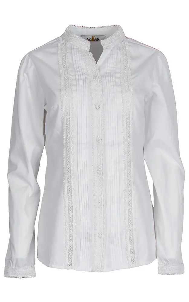 Trachtenbluse 91, weiß langarm
