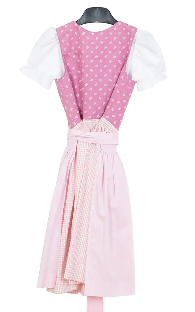 Kinderdirndl Bergsee, mit Schürze u. Bluse rosa