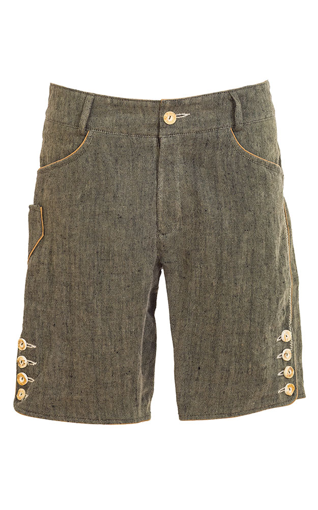 Stofflederhose Leinen, grün