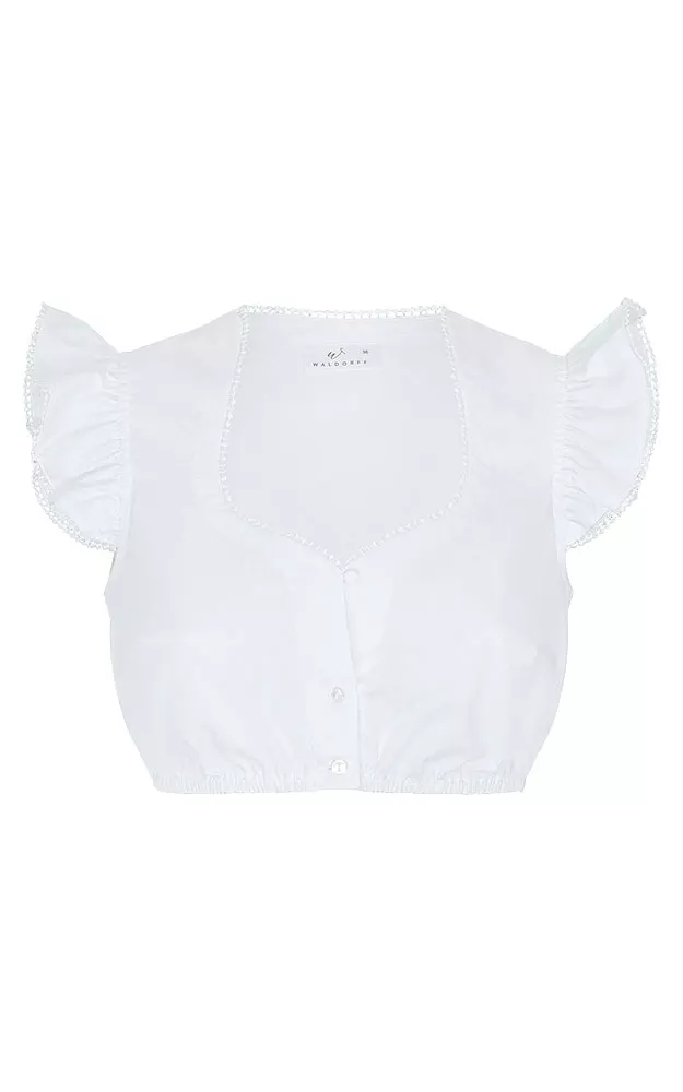 Dirndlbluse Flügelarm, weiß