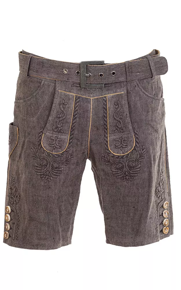 Stofflederhose Leinen, grau