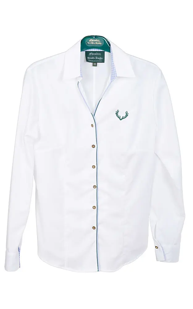 Trachtenbluse 6893 255, weiß Hirsch