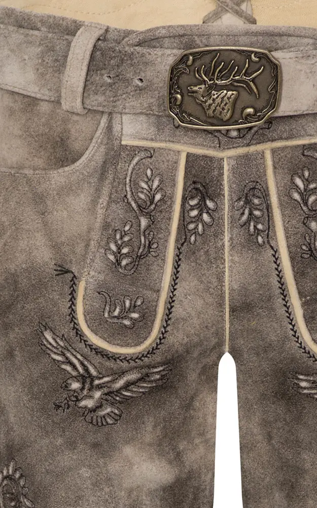 Lederhose Asmus mit Gürtel, oxford