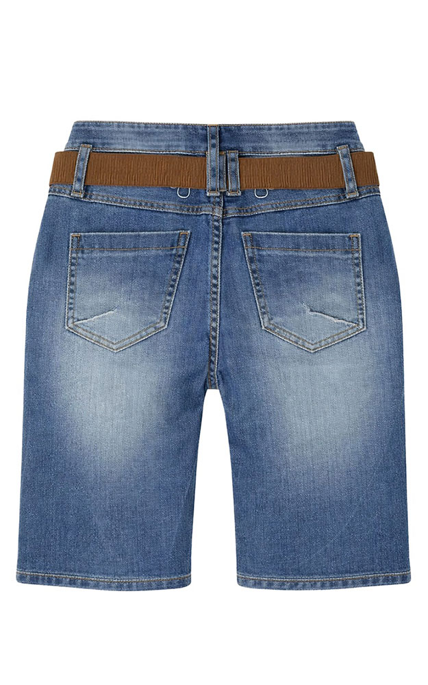 Damen Jeans Short inkl. Gürtel, blau
