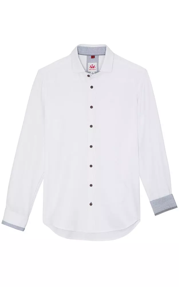 Hemd Geiselwind LK, weiß/dblau - Slim fit