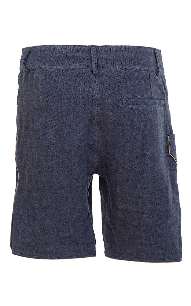 Stofflederhose Leinen, blau