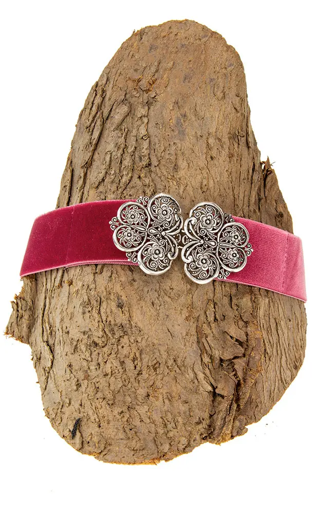 Gürtel Gummisamt Koppel, altrosa