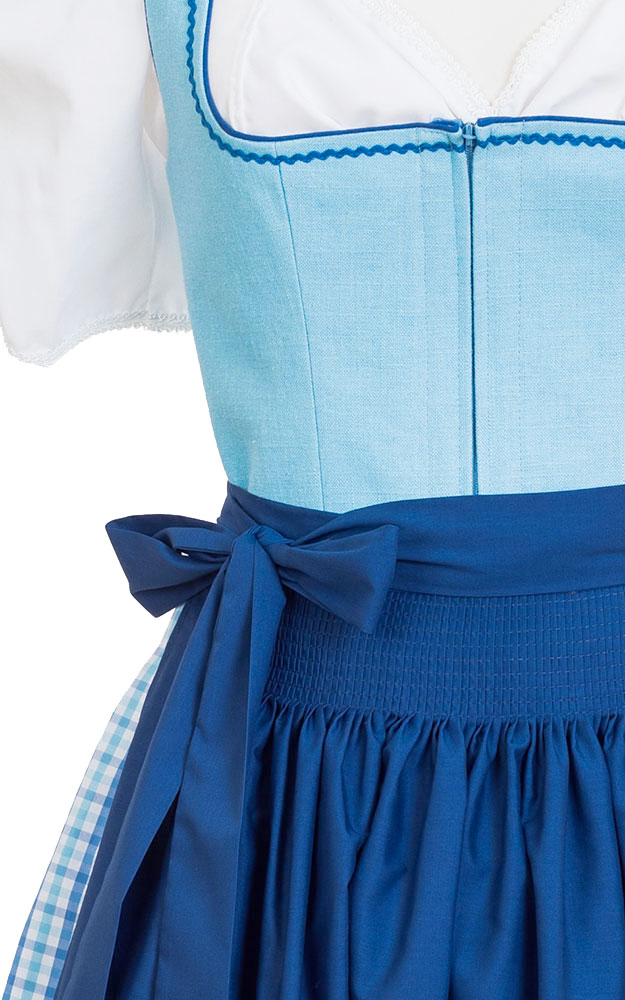 Blusendirndl Aubach /E eisblau, mit Schürze
