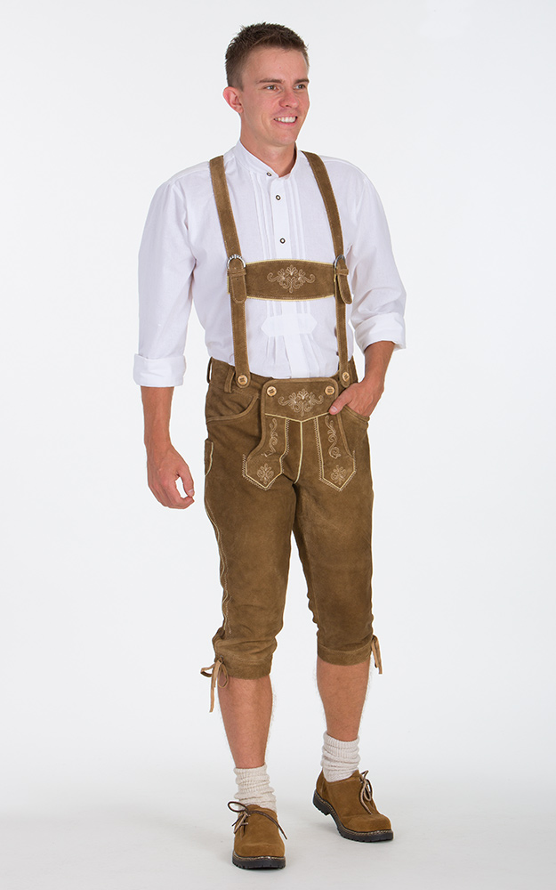 Lederhosen-SET Sepp Bundhose mit Träger, reh