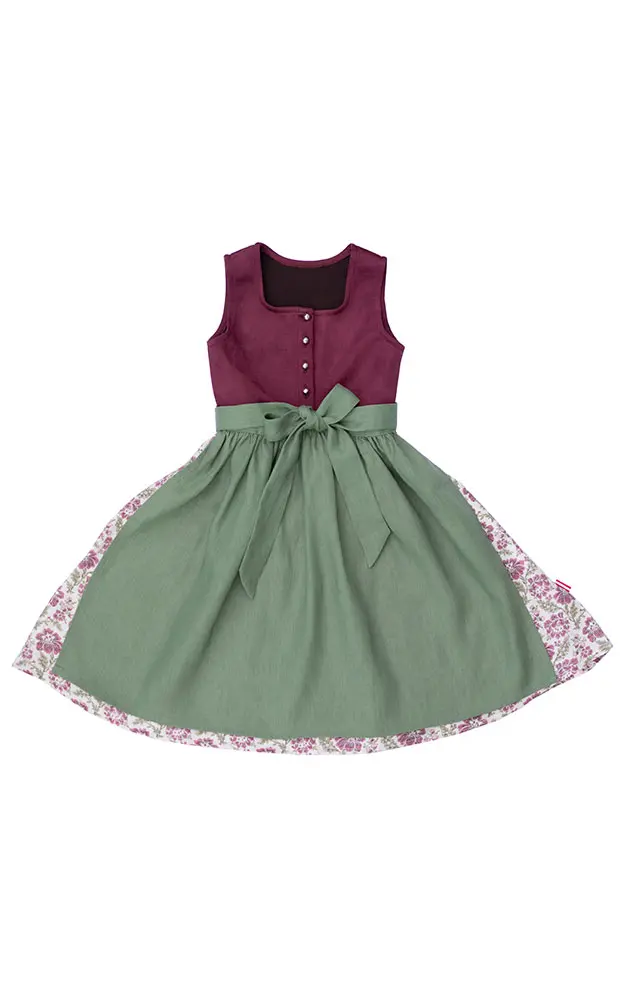 Baby-Dirndl Rosi mit Schürze, beere