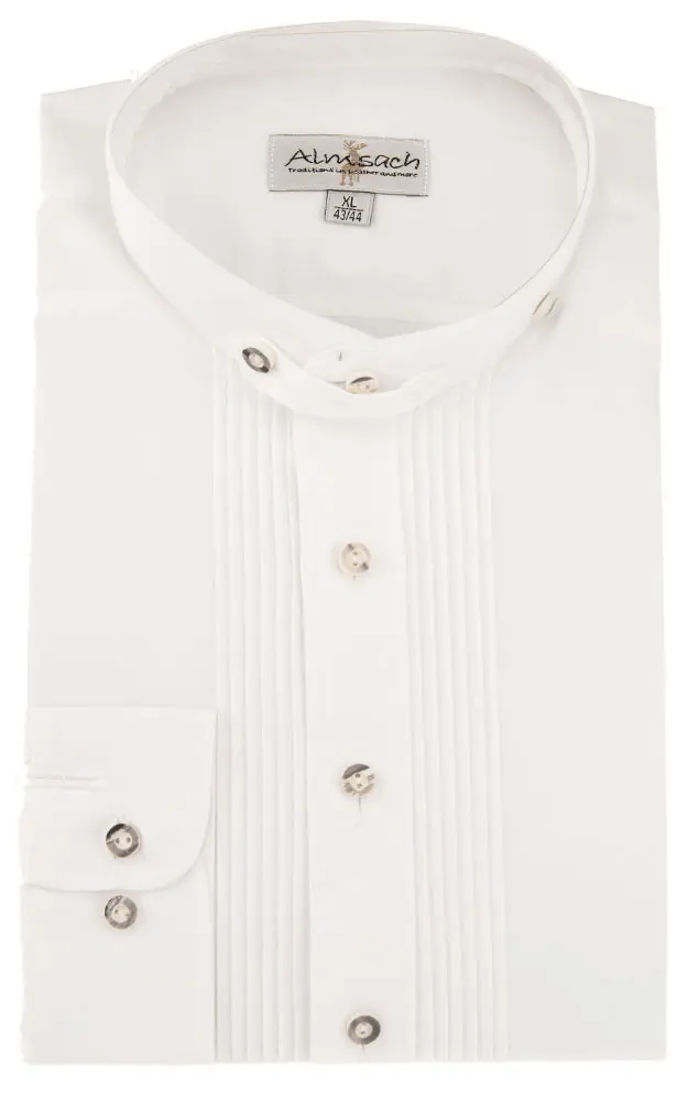 Hemd Veit Stehkragen, weiß - Basic