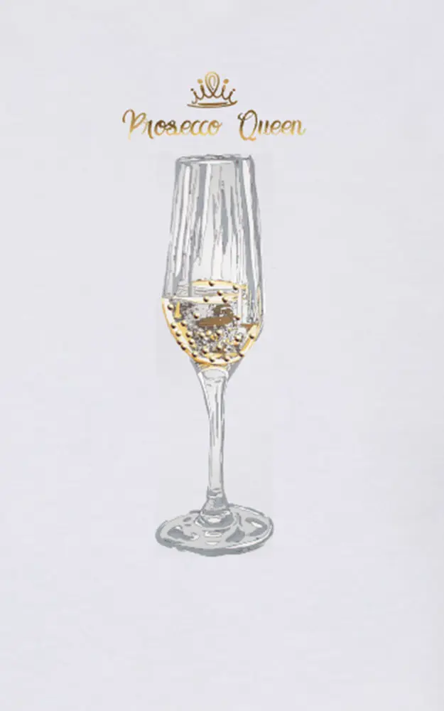 Damen-Shirt Prosecco Queen, weiß