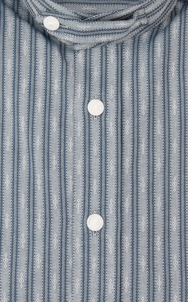 Hemd 03 13450P, blau/grau gestreift