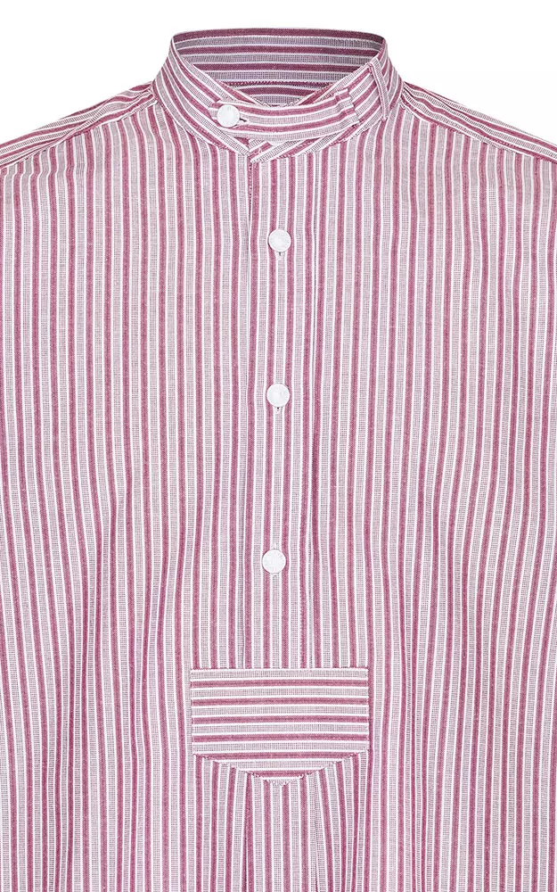 Hemd Ludwig, rot/weiß Stehkragen