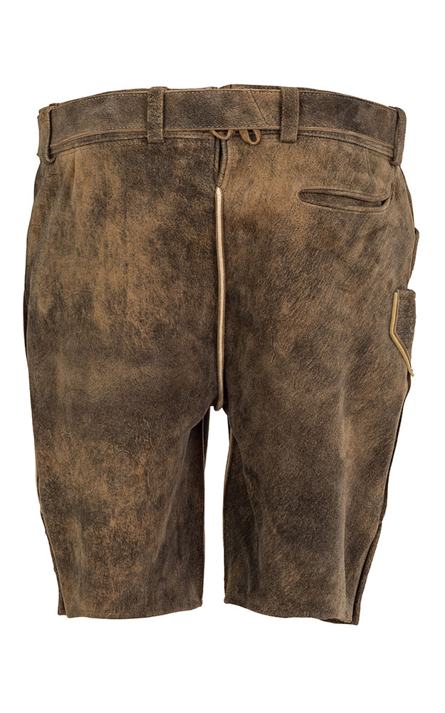Lederhose Wilderer mit Gürtel, braun