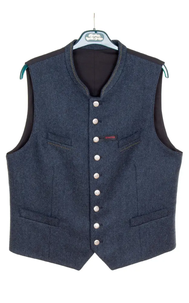 Weste Ansbach, blau Stretchrücken