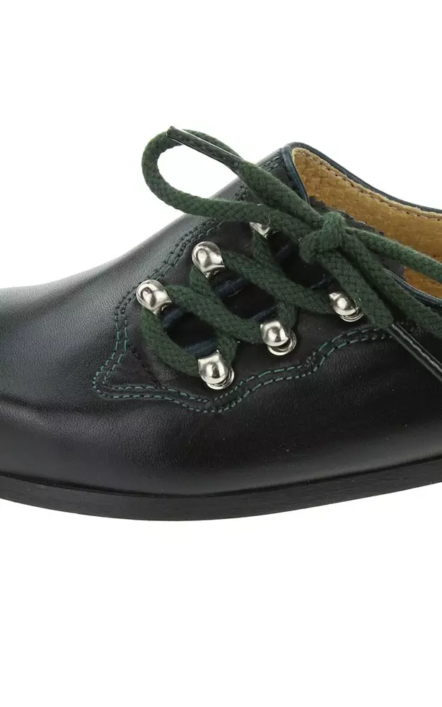 Kinder-Haferlschuhe Plattler, schwarz - Ledersohle