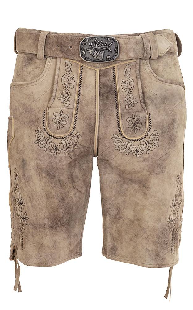 Lederhose Gote mit Gürtel, birke