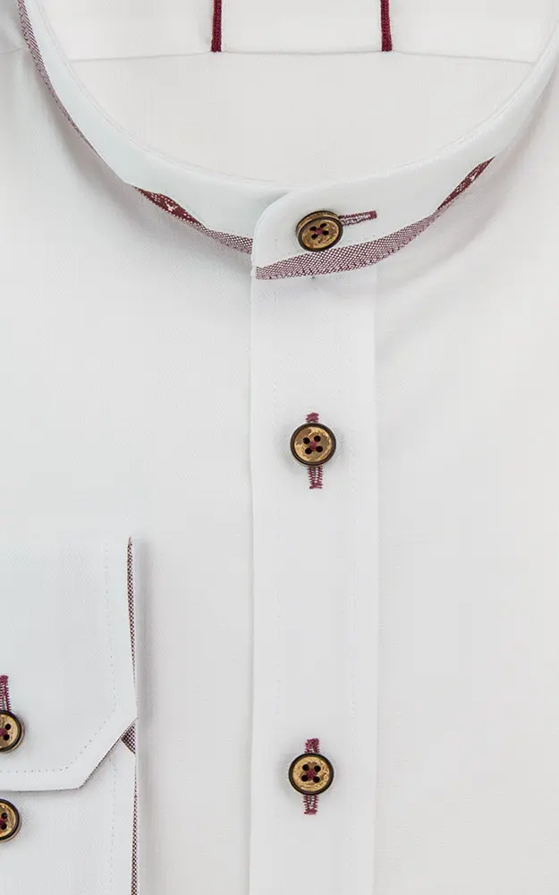 Hemd 3112, weiß/rot SK - Slim fit