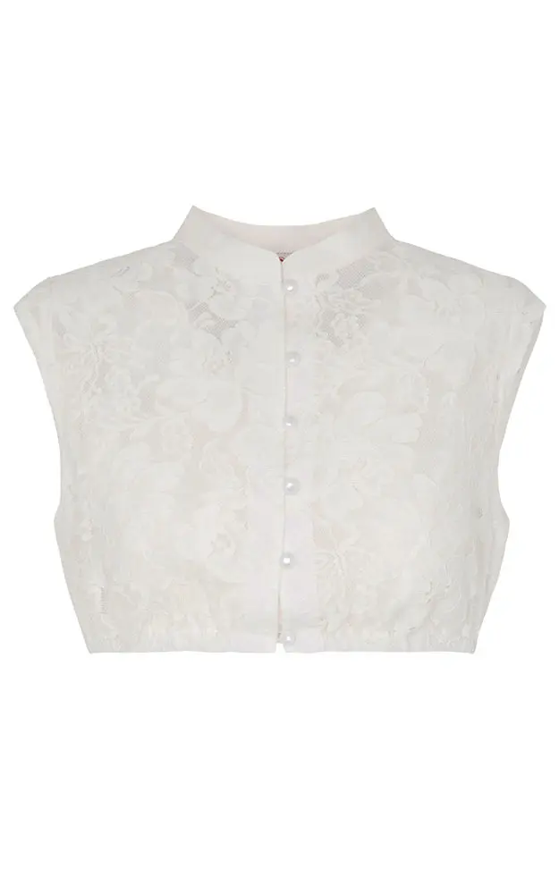 Dirndlbluse Kassandra, creme Spitze