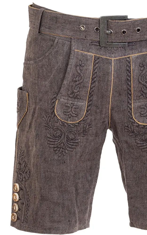 Stofflederhose Leinen, grau