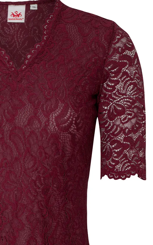 Trachtenbluse Arktis, weinrot