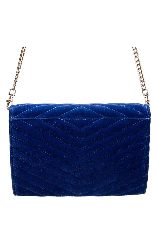 Trachtentasche Samtclutch, blau