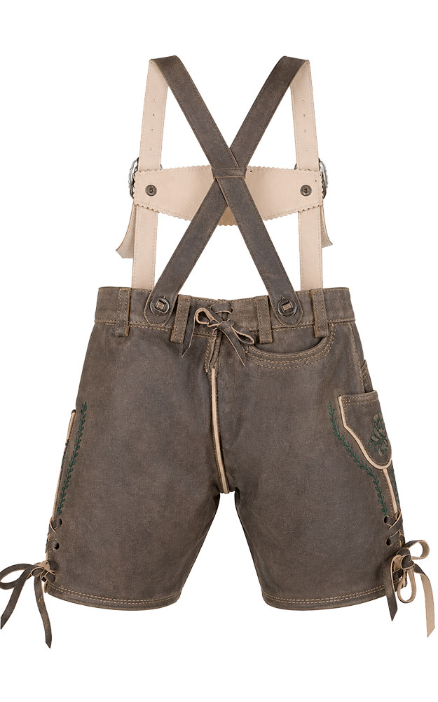 Kinder-Lederhose 504 mit Träger, Nappa/grün