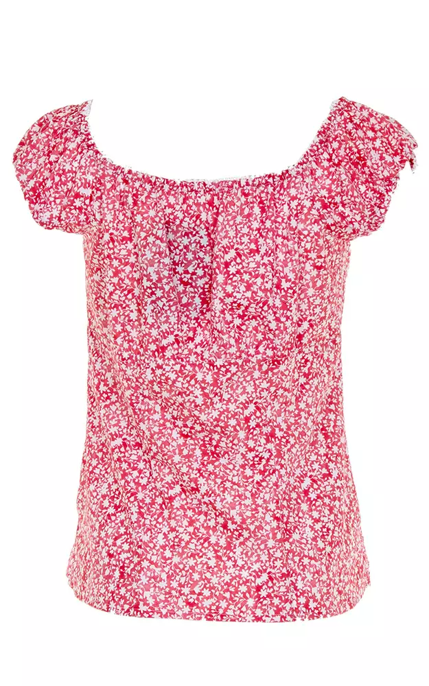 Trachtenbluse Tulln, rot/weiß