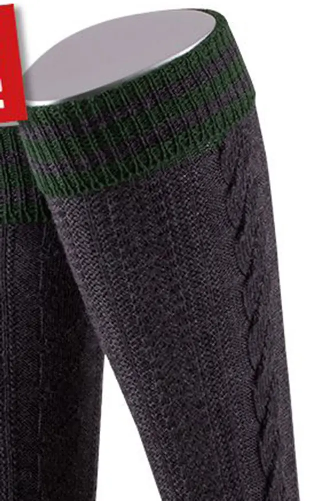 Kniestrümpfe L8995R, anthrazit/grün