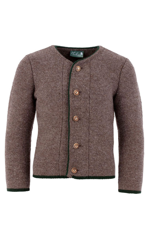 Kinder-Strickjacke, berber/tanne