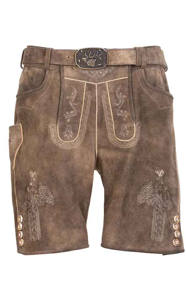 Lederhose Evgeni mit Gürtel, honey