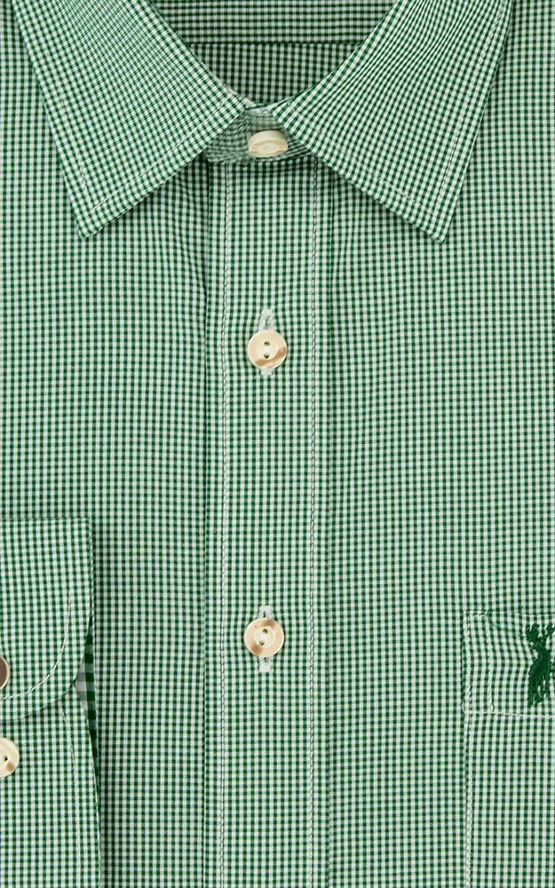 Hemd HE 627, # tanne/weiß