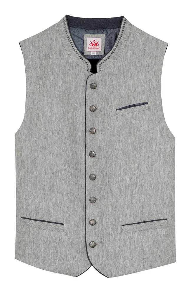 Weste Bodensee Fischgrät, hellgrau