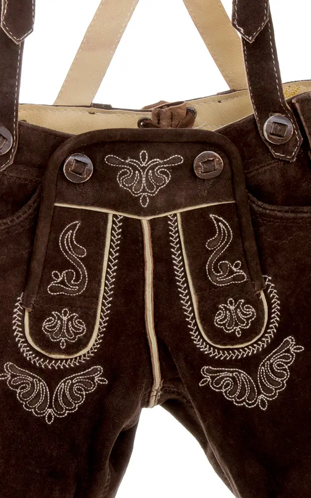 Kinder-Lederhose Michi mit Träger espresso