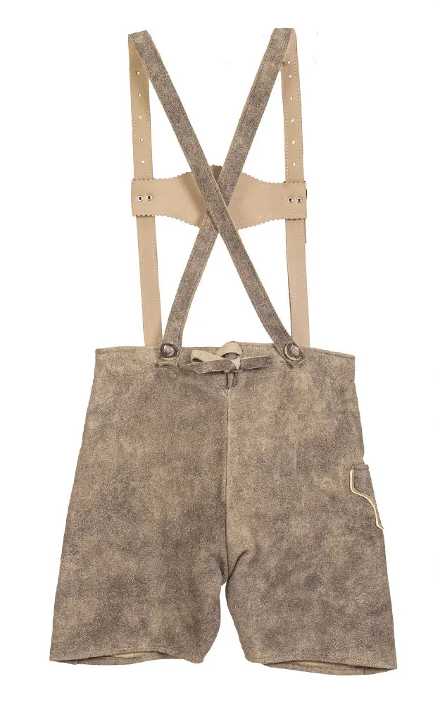 Kinder-Lederhose Felix mit Träger/Gürtel, braun