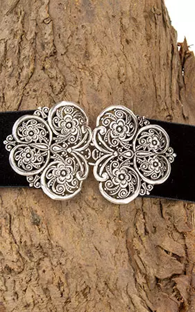 Gürtel Gummisamt Koppel, schwarz