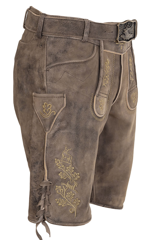 Lederhose Gabriel mit Gürtel, braun