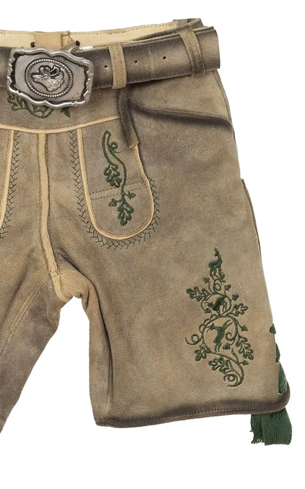 Kinder-Lederhose 7601 mit Gürtel, beige