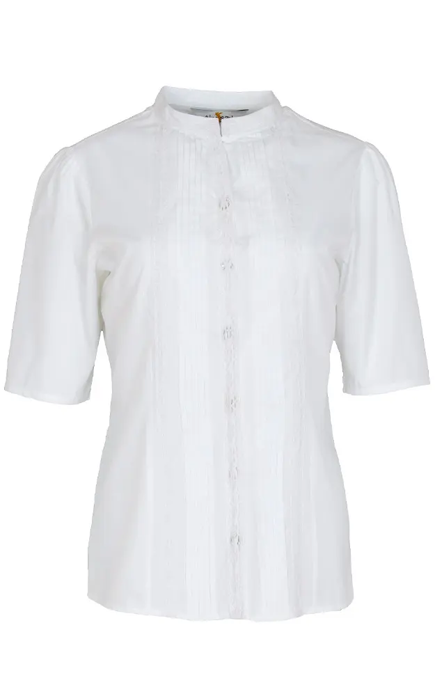 Trachtenbluse 28, weiß