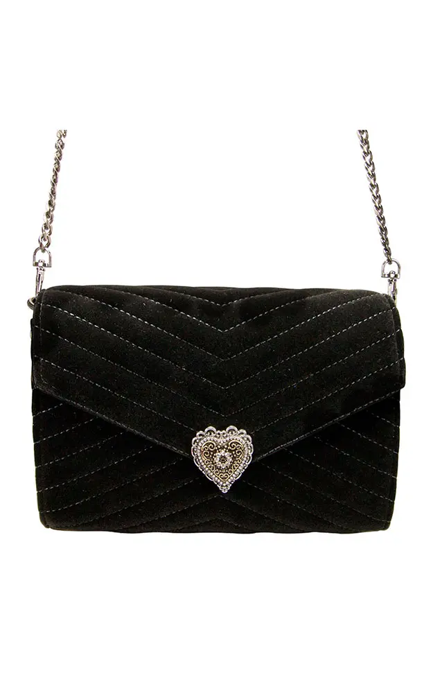 Trachtentasche Samtclutch, schwarz