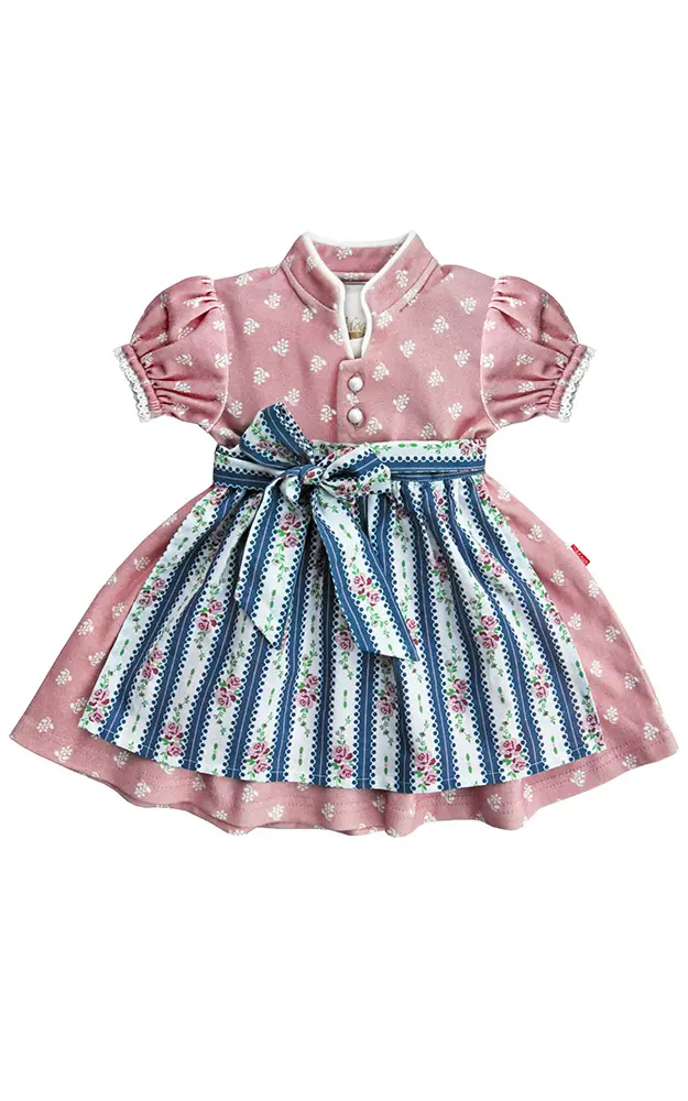 Baby-Dirndl Leni mit Schürze, altrosa