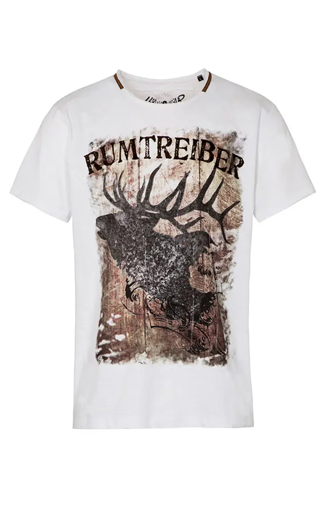 T-Shirt Rumtreiber, weiß