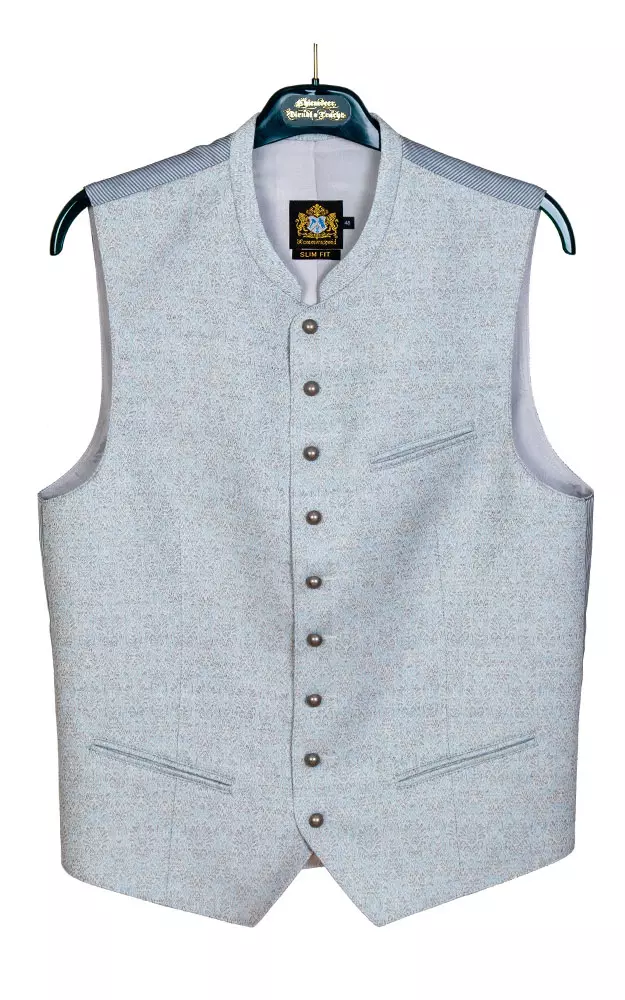 Weste Bernd, hellblau gemustert - Slim fit